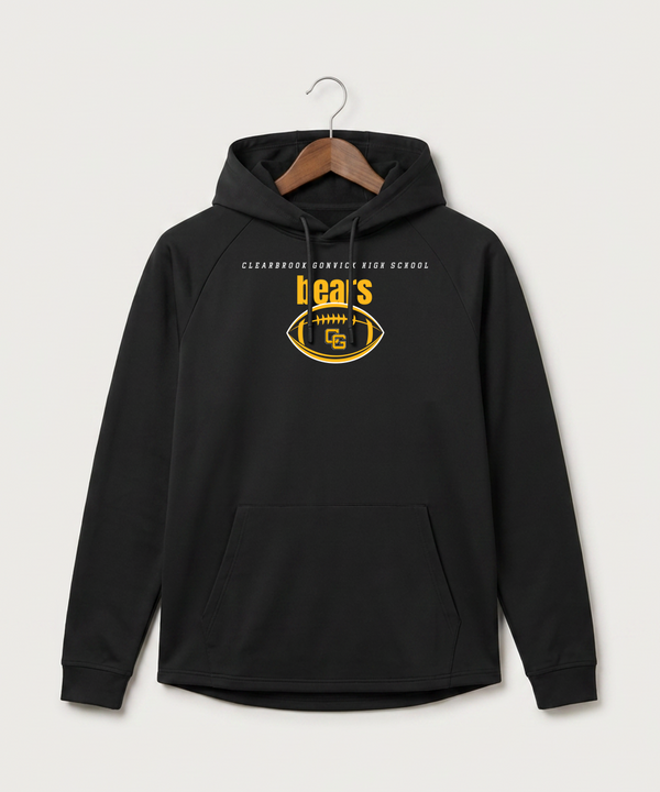 Clearbrook Gonvick High School Football (Boys) - Black Hoodie - Full Front