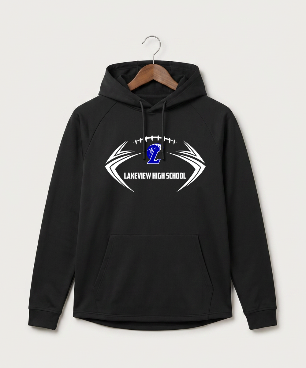 Lakeview High School Football (Boys) - Black Hoodie - Full Front