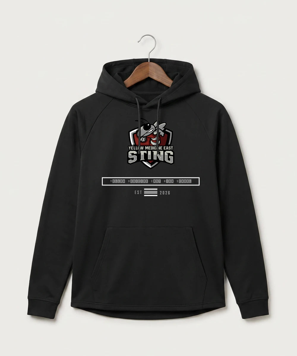 Yellow Medicine East High School Athletics - Black Hoodie - Full Front