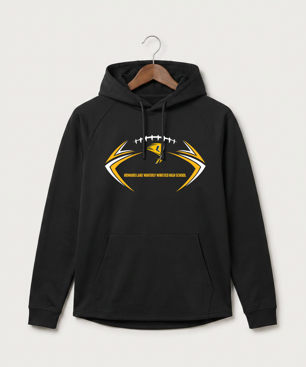 Howard Lake Waverly Winsted High School Football (Boys) - Black Hoodie - Full Front
