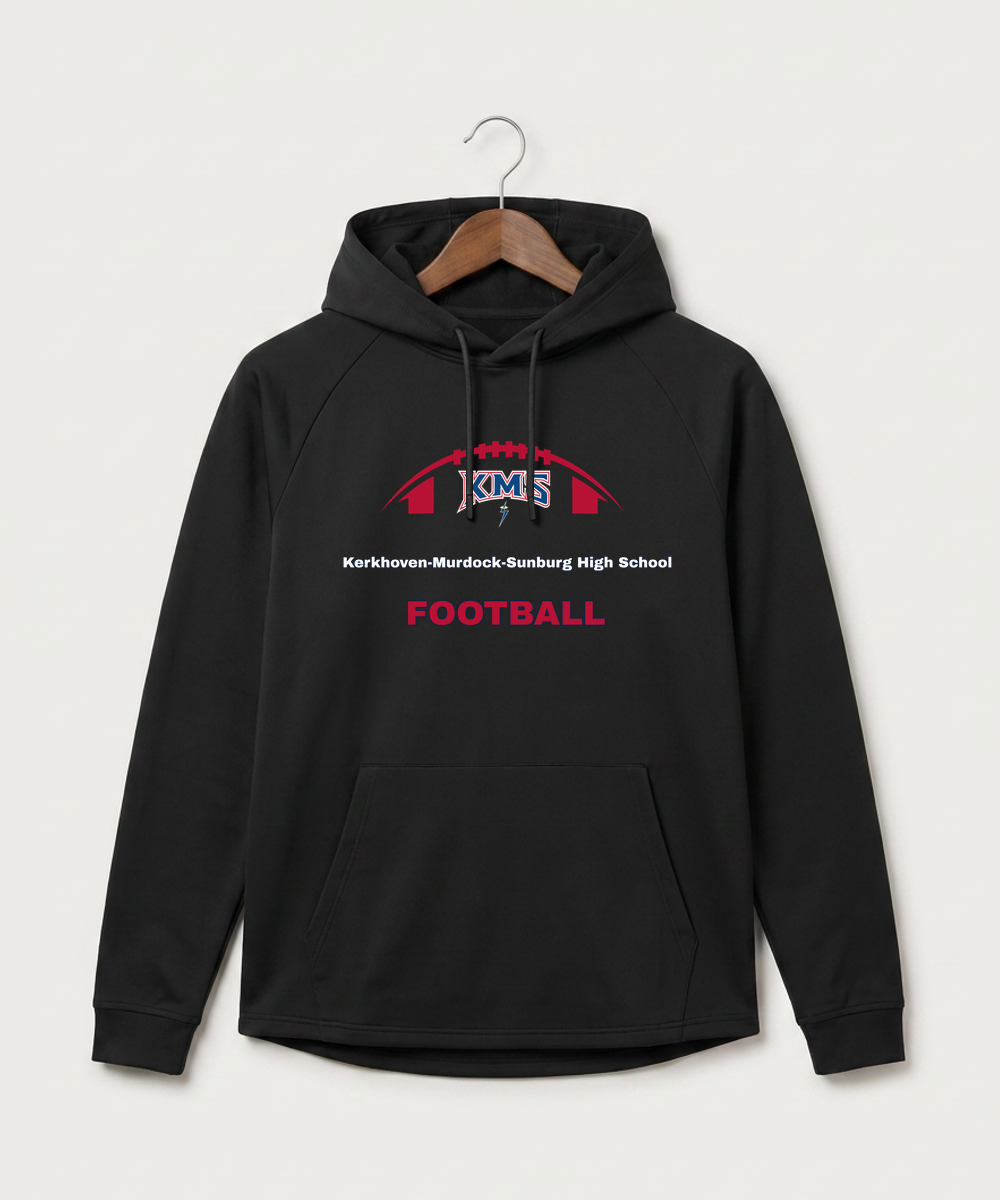 Kerkhoven-Murdock-Sunburg High School Football (Boys) - Black Hoodie - Full Front