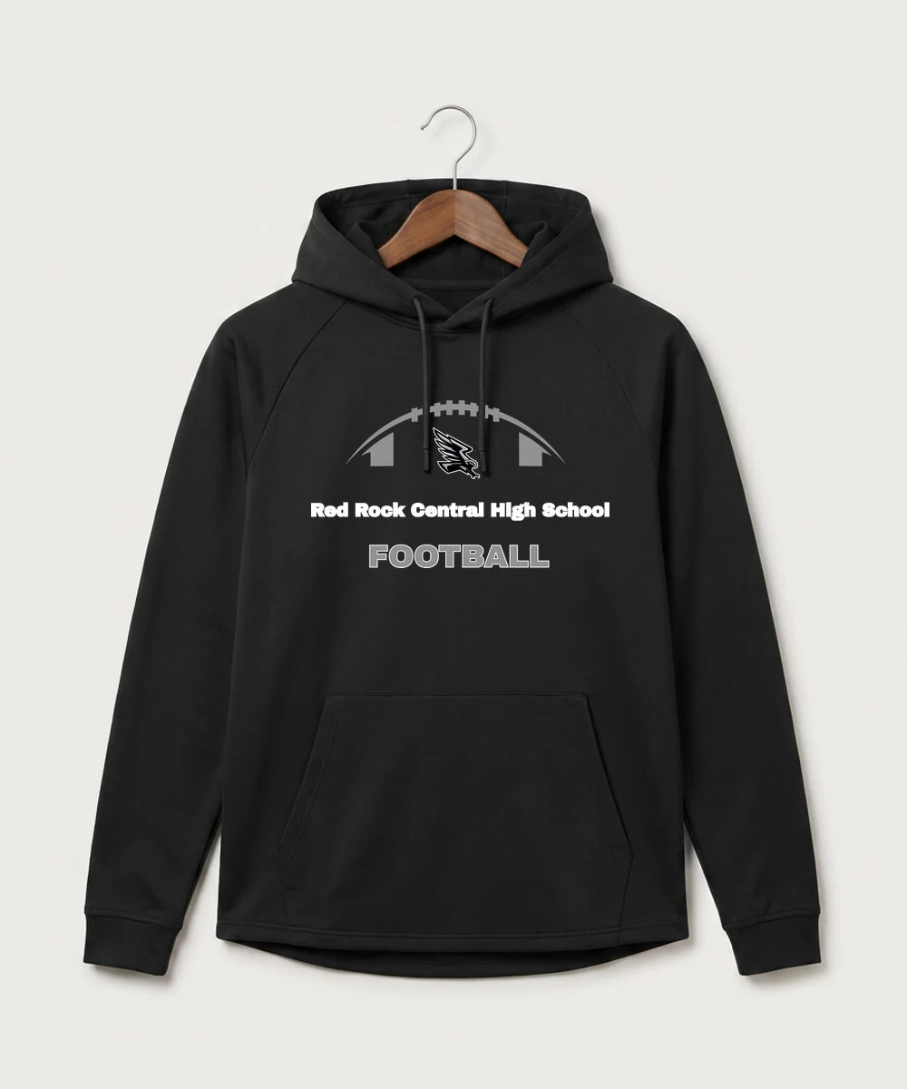 Red Rock Central High School Football (Boys) - Black Hoodie - Full Front
