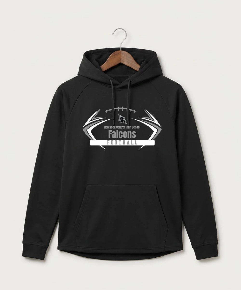Red Rock Central High School Football (Boys) - Black Hoodie - Full Front