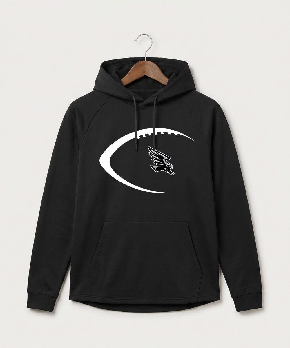 Red Rock Central High School Football (Boys) - Black Hoodie - Full Front