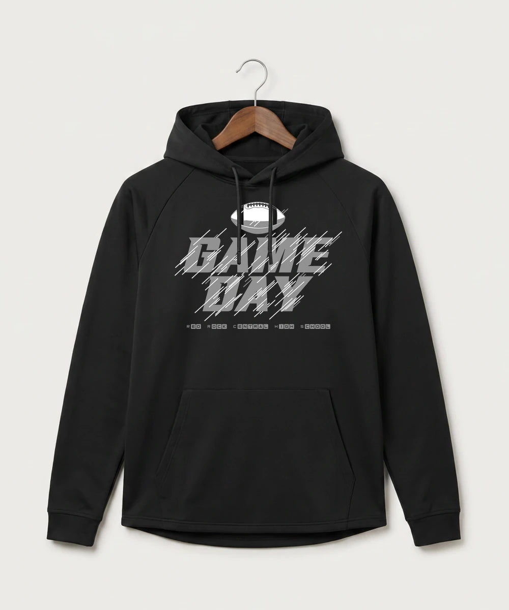 Red Rock Central High School Football (Boys) - Black Hoodie - Full Front