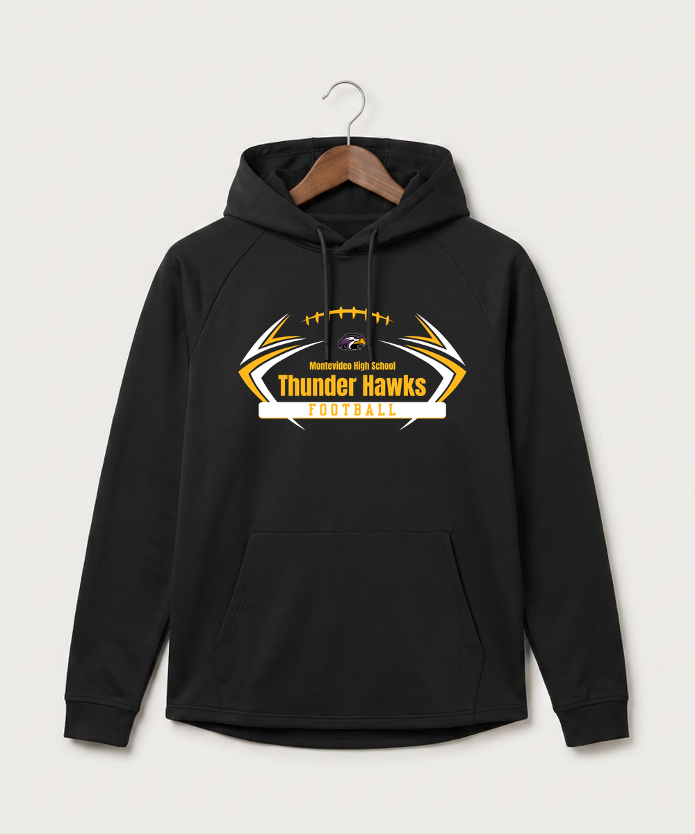 Montevideo High School Football (Boys) - Black Hoodie - Full Front