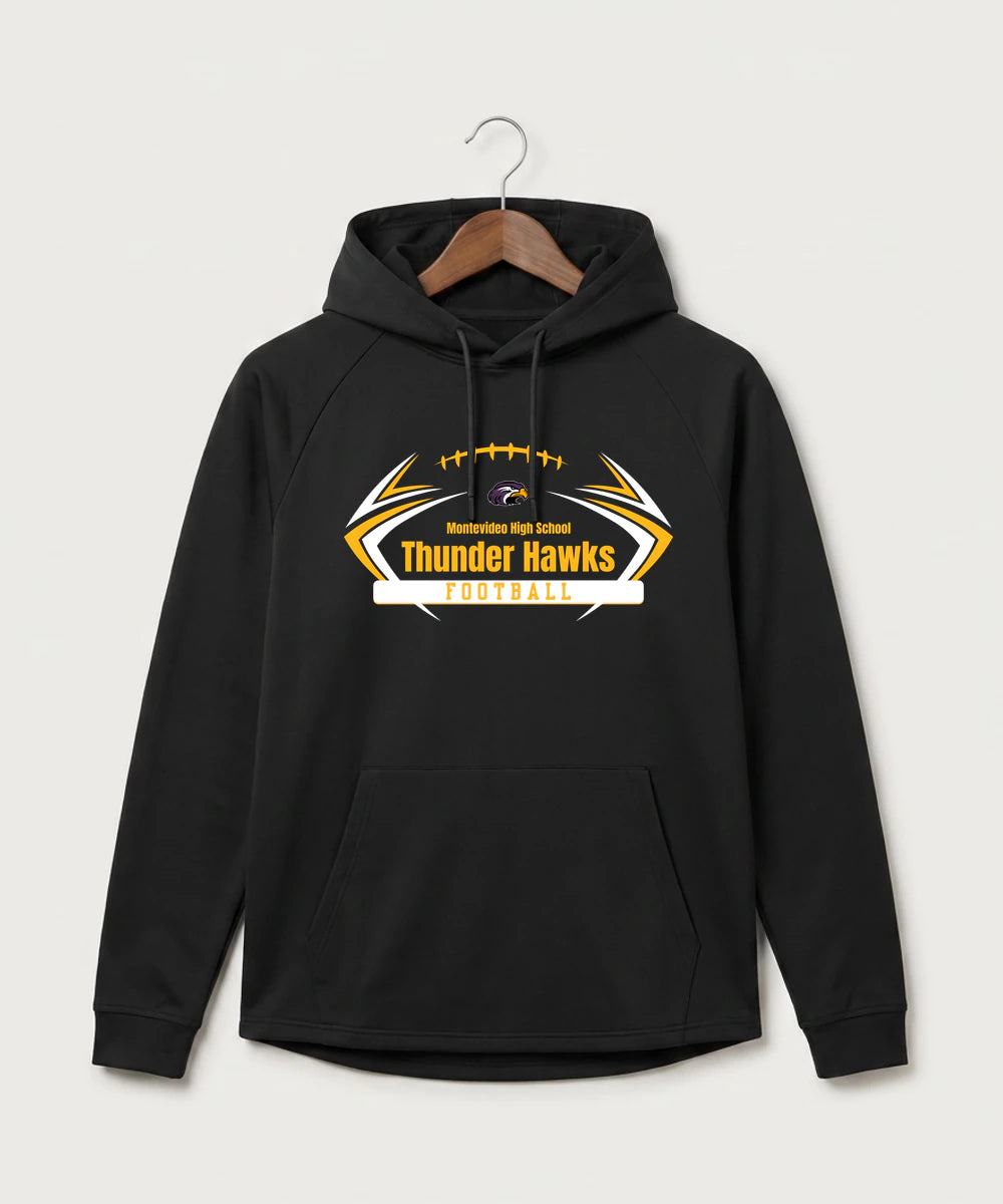 Montevideo High School Football (Boys) - Black Hoodie - Full Front