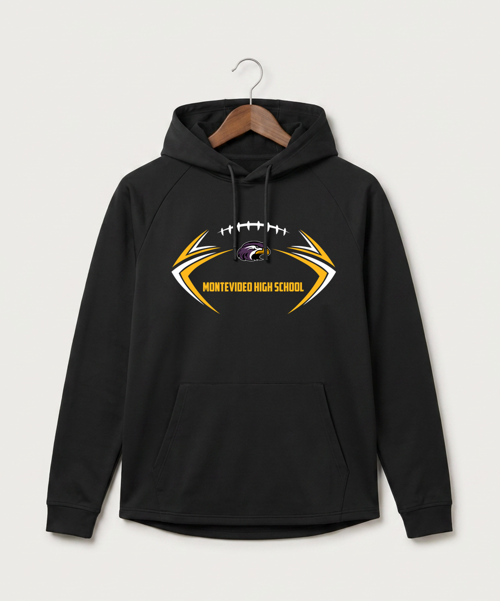 Montevideo High School Football (Boys) - Black Hoodie - Full Front