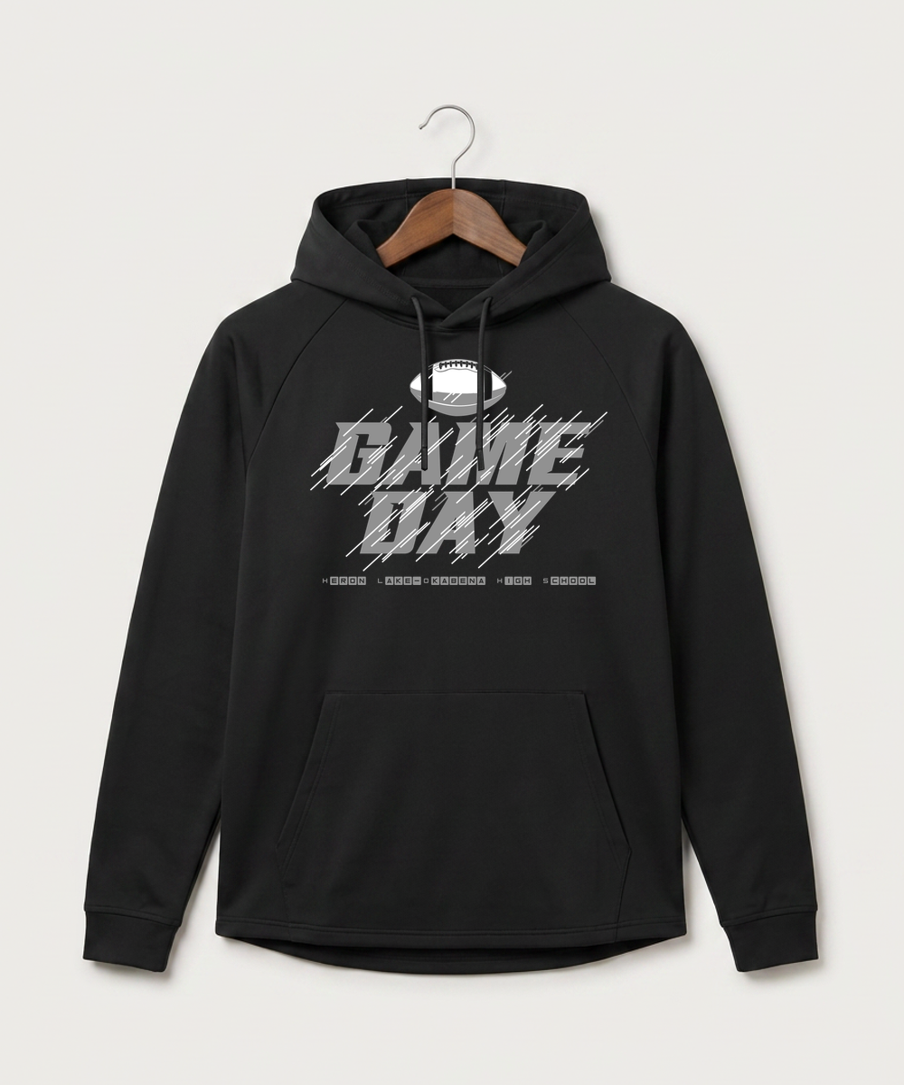 Heron Lake-Okabena High School Football (Boys) - Black Hoodie - Full Front
