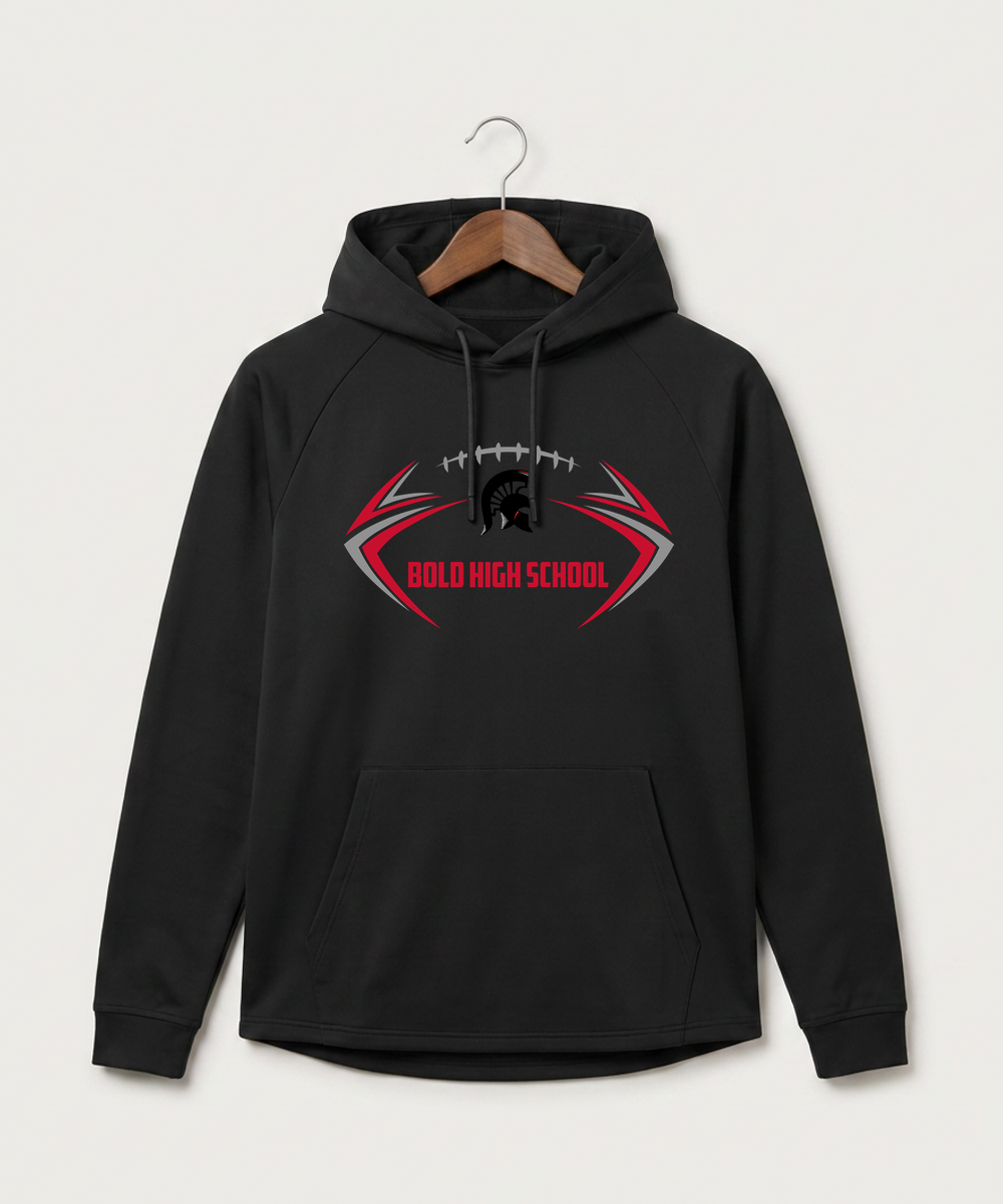 Bold High School Football (Boys) - Black Hoodie - Full Front