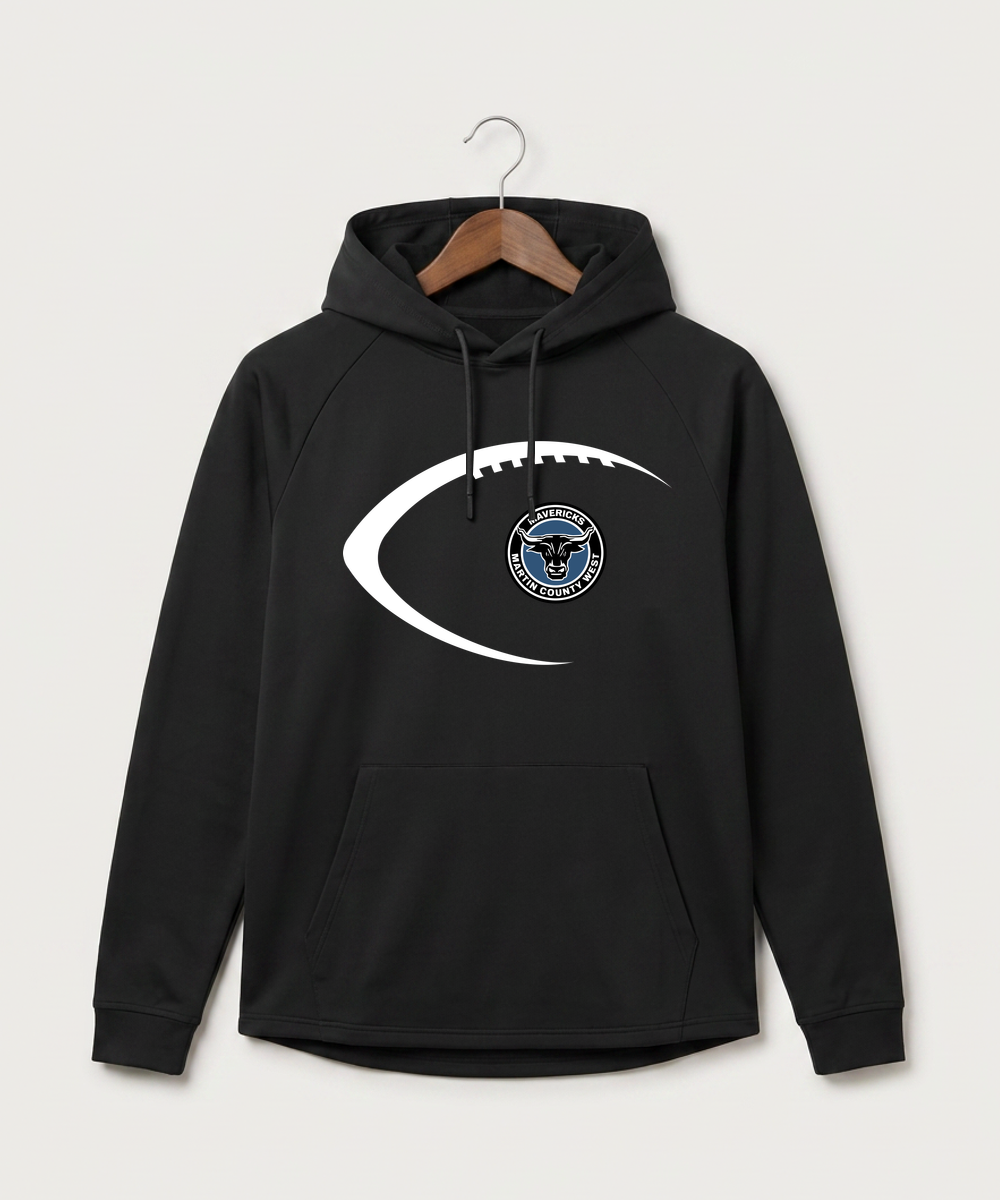 Martin County West High School Football (Boys) - Black Hoodie - Full Front