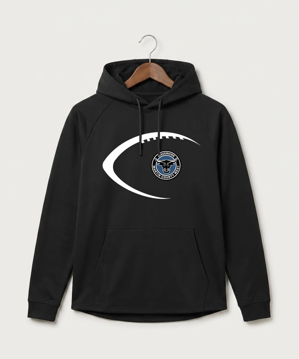 Martin County West High School Football (Boys) - Black Hoodie - Full Front