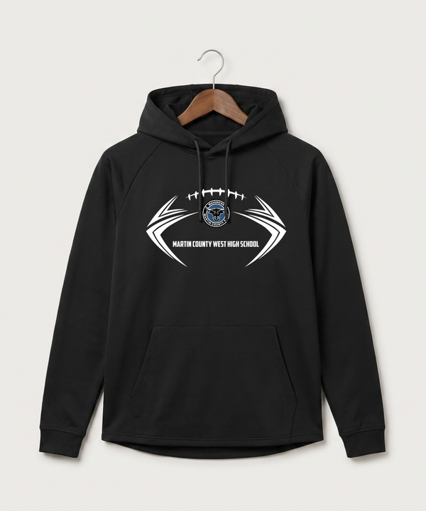Martin County West High School Football (Boys) - Black Hoodie - Full Front
