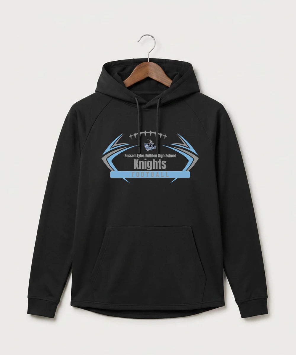 Russell-Tyler-Ruthton High School Football (Boys) - Black Hoodie - Full Front
