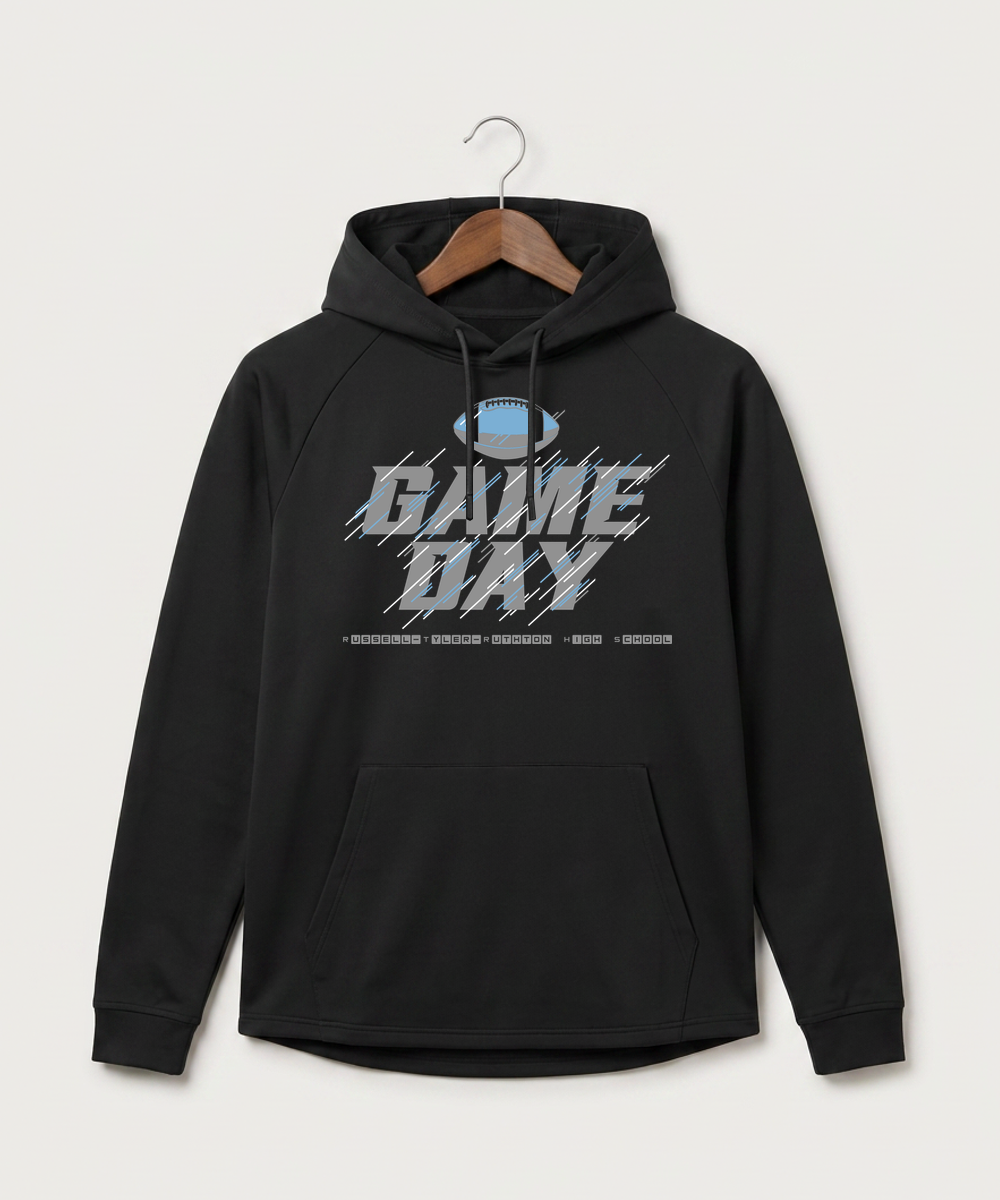 Russell-Tyler-Ruthton High School Football (Boys) - Black Hoodie - Full Front