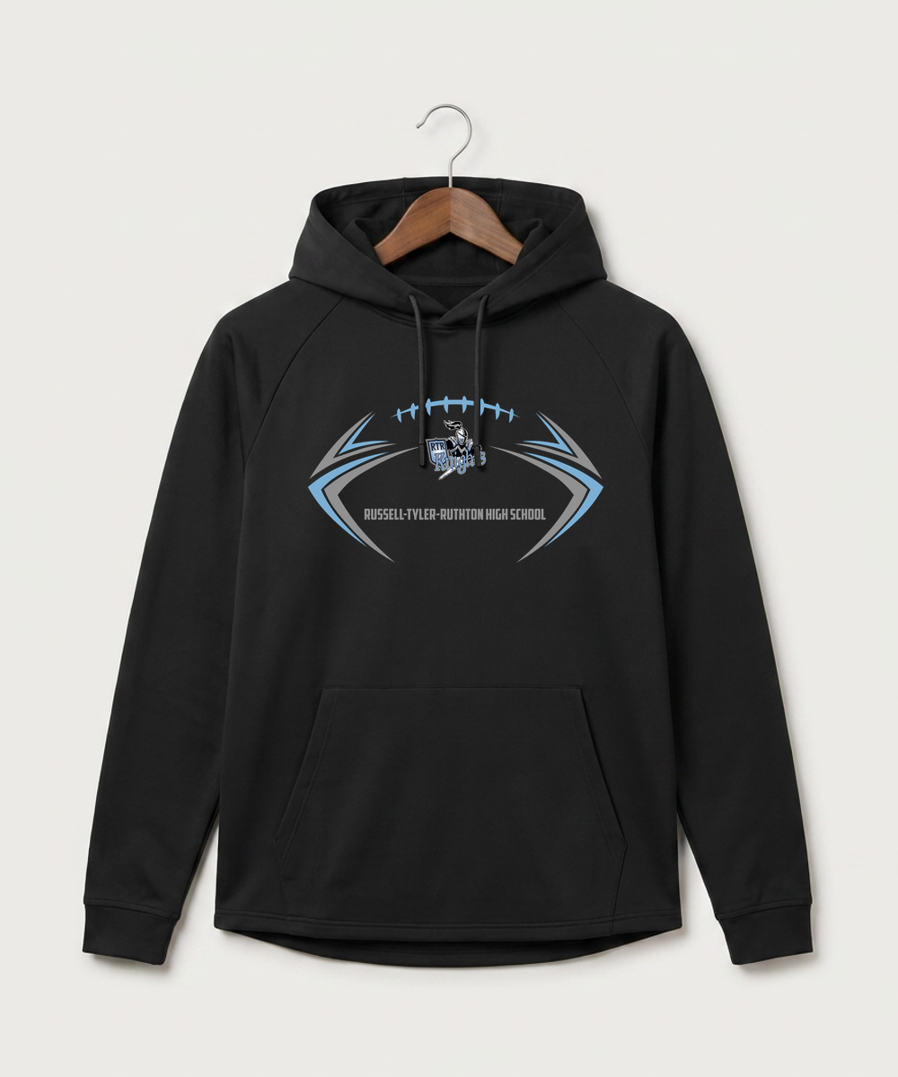 Russell-Tyler-Ruthton High School Football (Boys) - Black Hoodie - Full Front