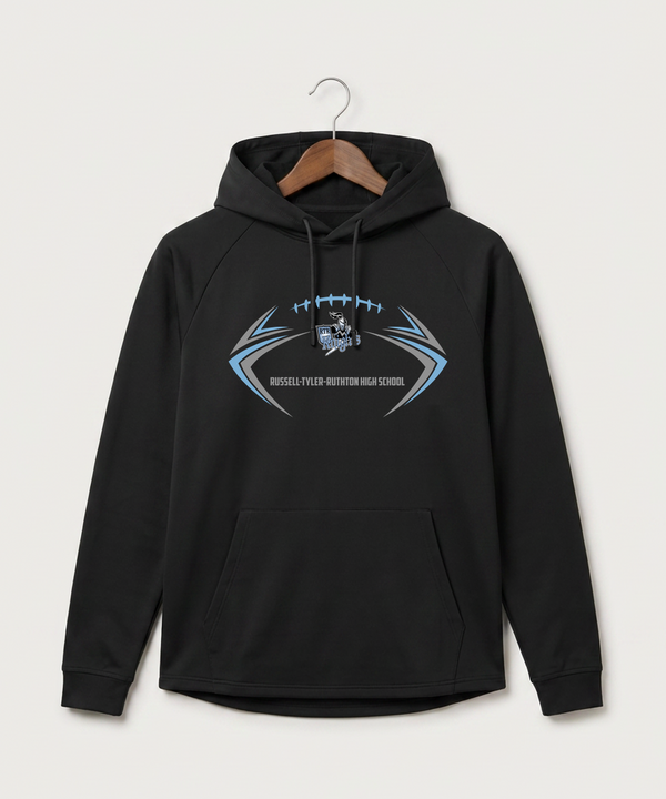 Russell-Tyler-Ruthton High School Football (Boys) - Black Hoodie - Full Front