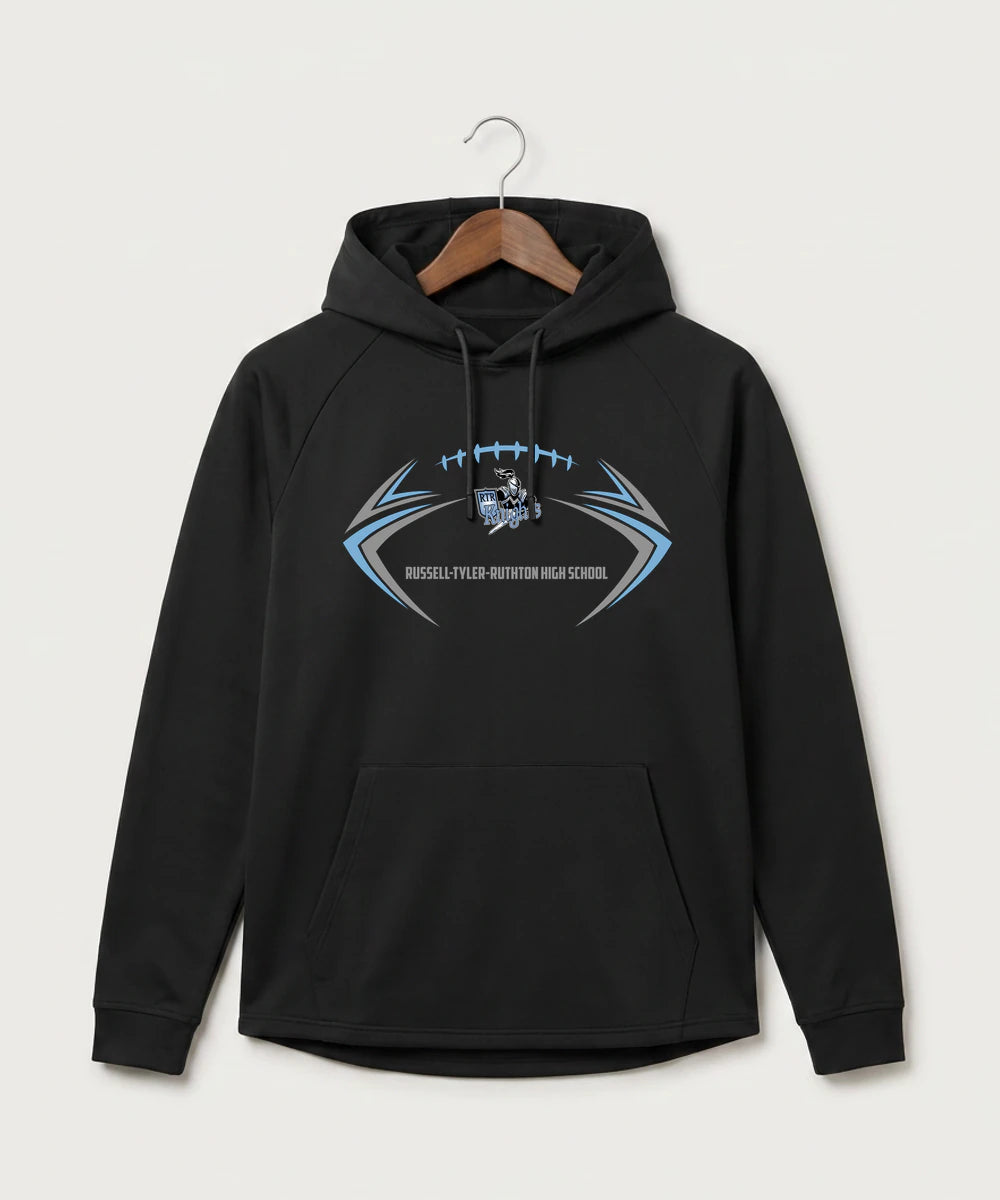 Russell-Tyler-Ruthton High School Football (Boys) - Black Hoodie - Full Front