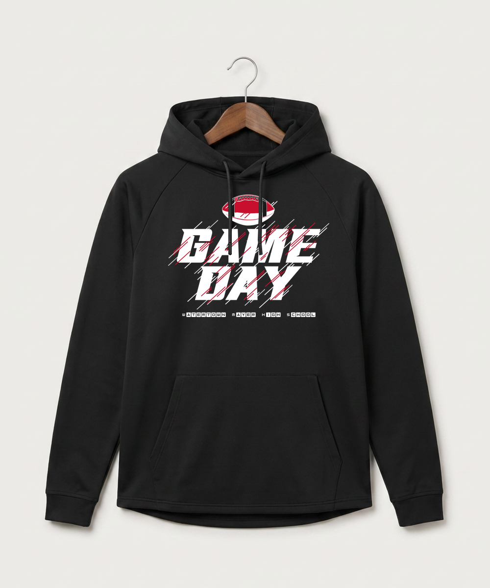 Watertown Mayer High School Football (Boys) - Black Hoodie - Full Front