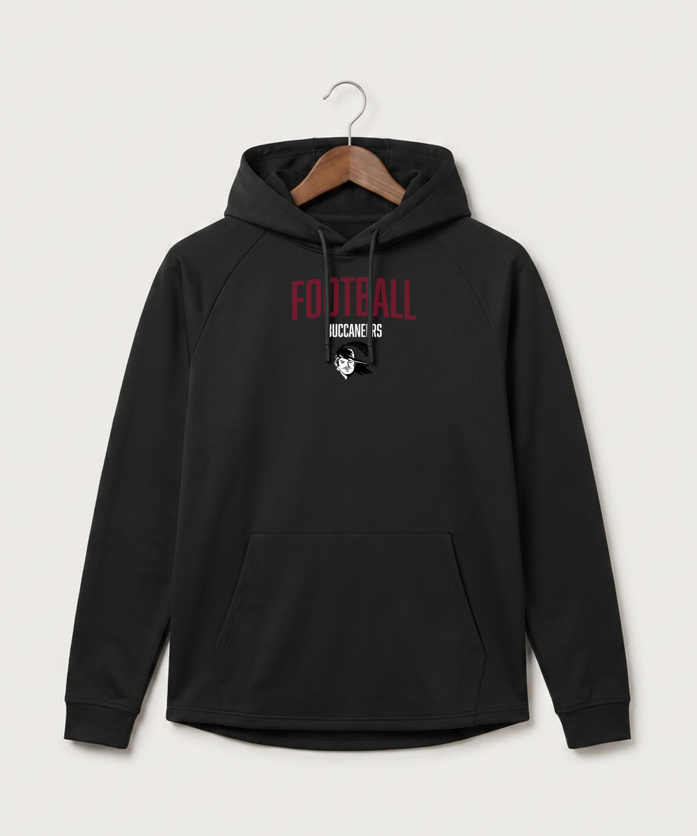 Border West Football (Boys) - Black Hoodie - Full Front