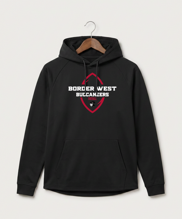 Border West Football (Boys) - Black Hoodie - Full Front