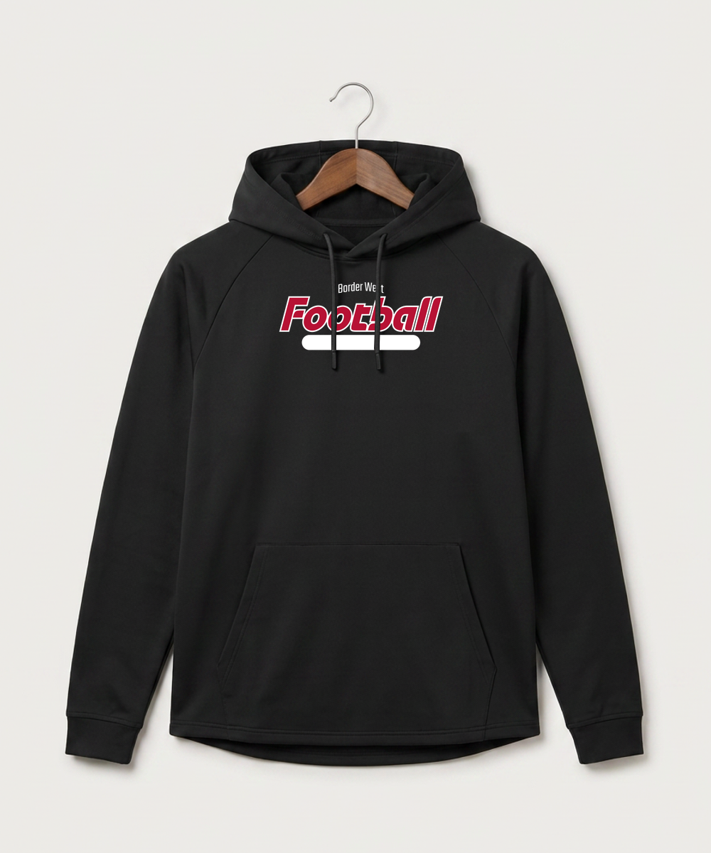 Border West Football (Boys) - Black Hoodie - Full Front