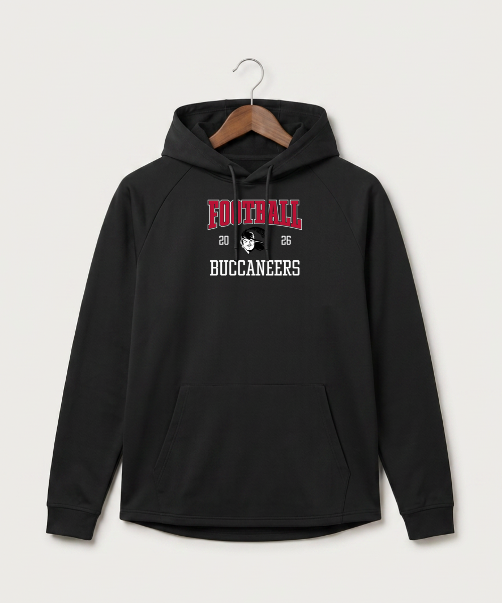 Border West Football (Boys) - Black Hoodie - Full Front