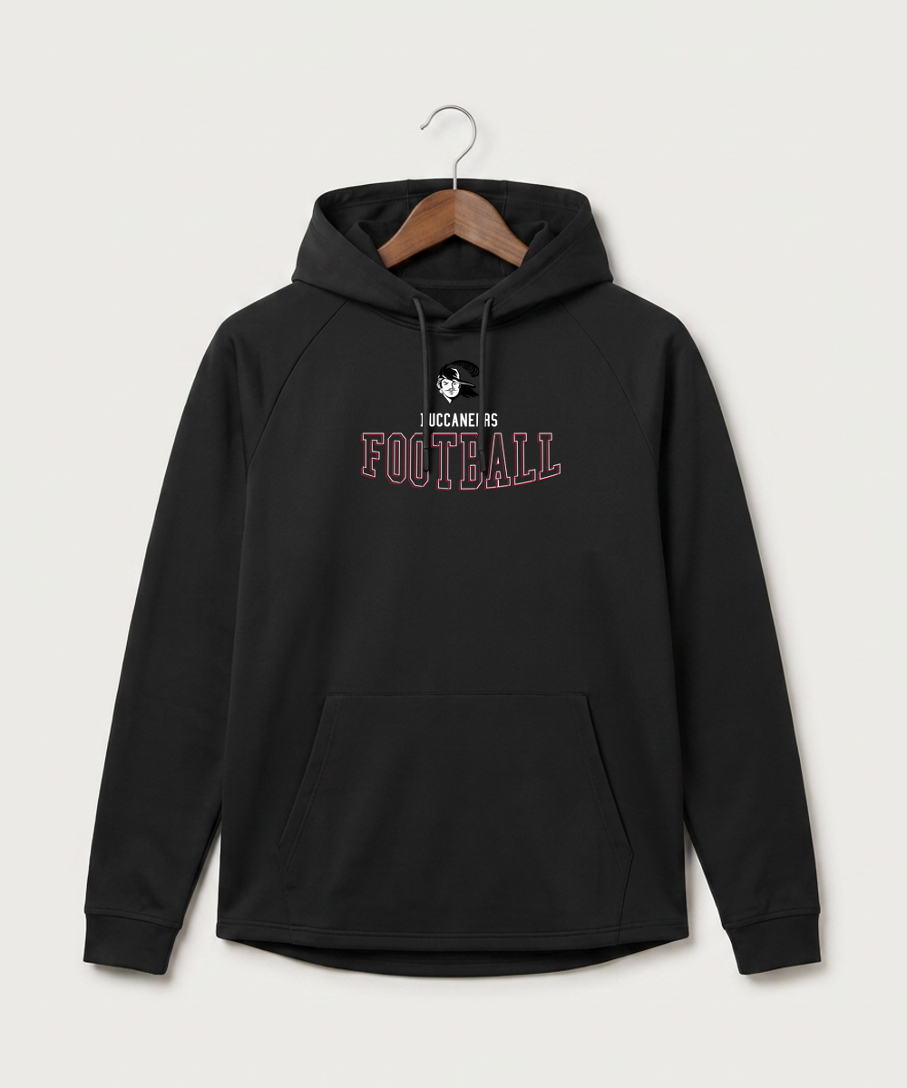 Border West Football (Boys) - Black Hoodie - Full Front