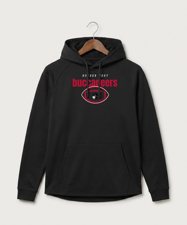 Border West Football (Boys) - Black Hoodie - Full Front