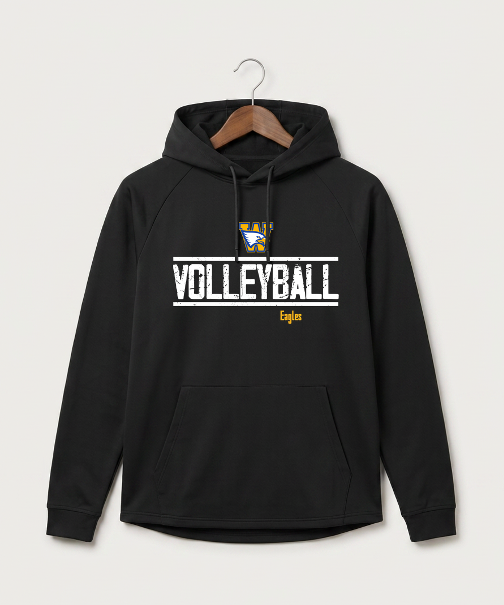 Windom Area High School Volleyball (Girls) - Black Hoodie - Full Front