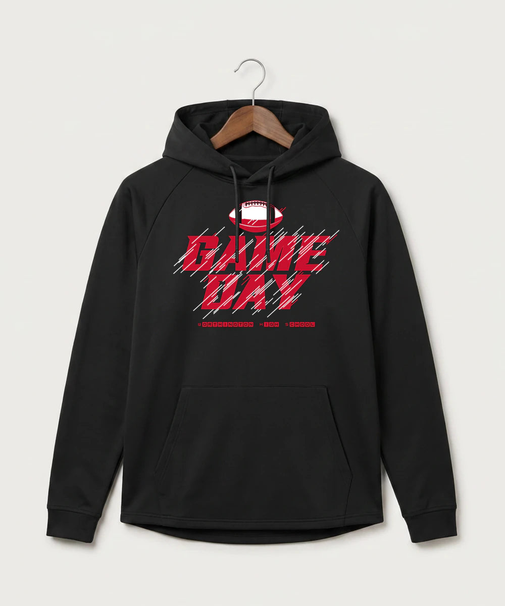 Worthington High School Football (Boys) - Black Hoodie - Full Front