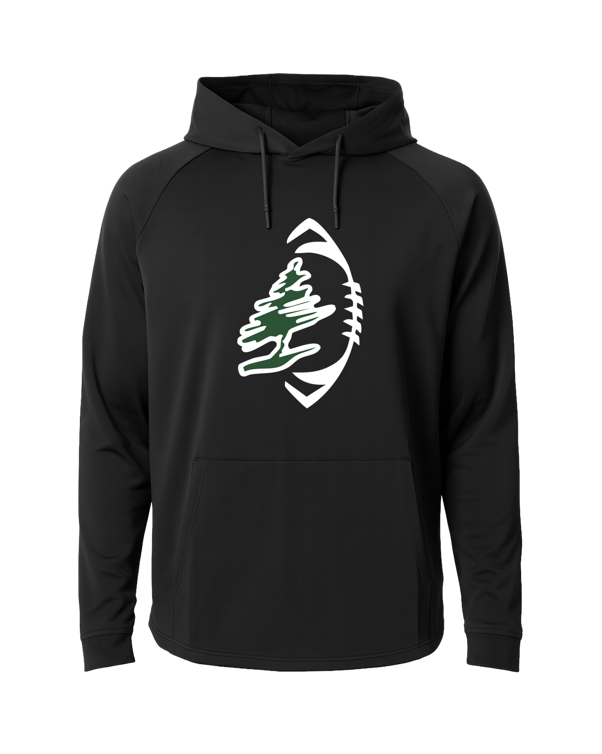 DC Everest Middle School Football — example store - Black Hoodie - Full Front