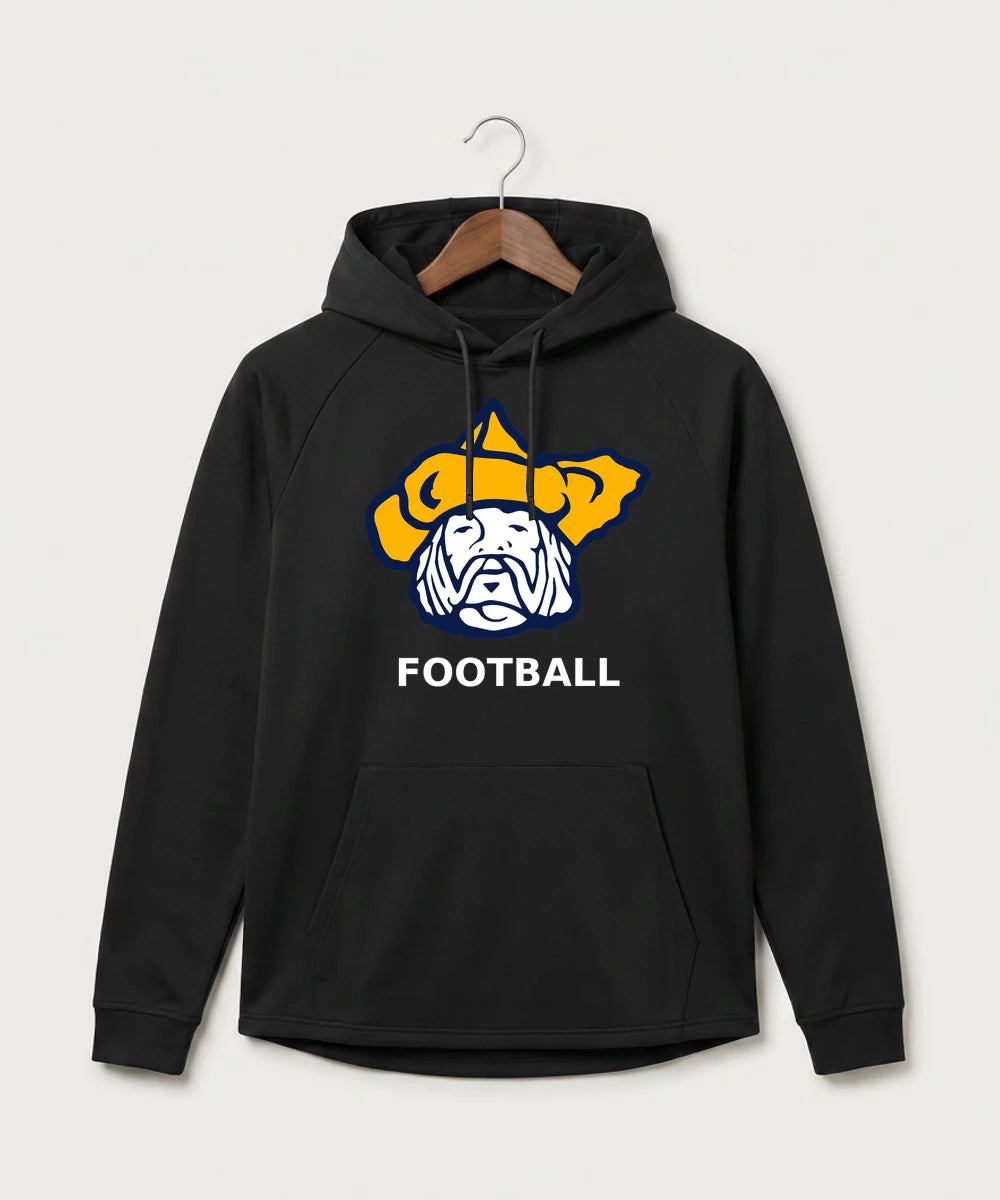 Polo HS Football general - Black Hoodie - Full Front