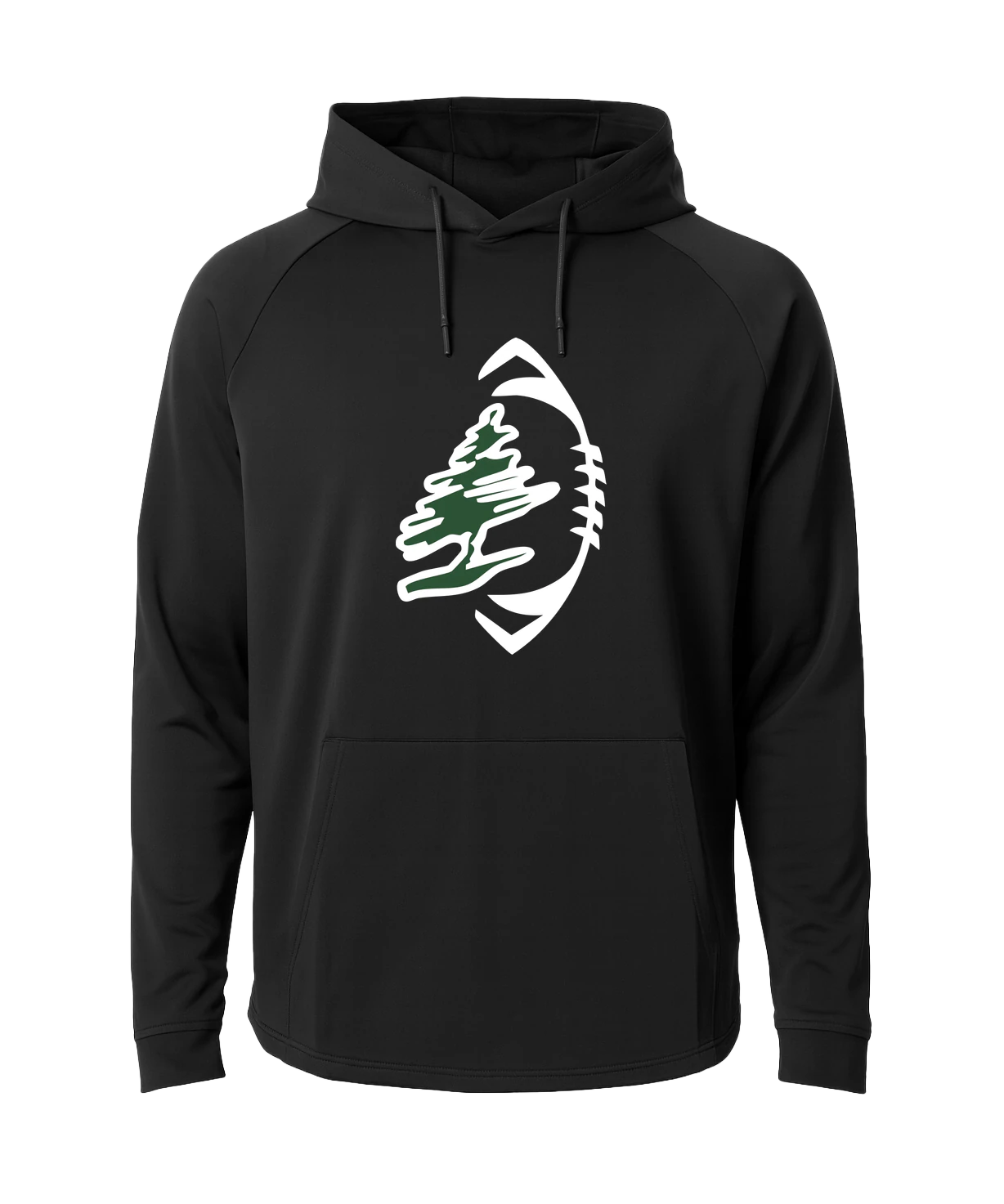 DC Everest Middle School Football — example store - Black Hoodie - Full Front