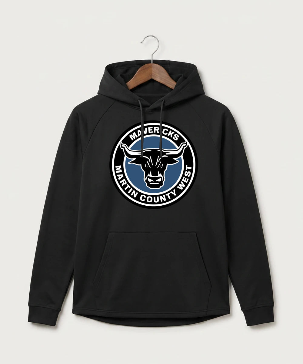 Martin County West High School Football (Boys) - Black Hoodie - Full Front