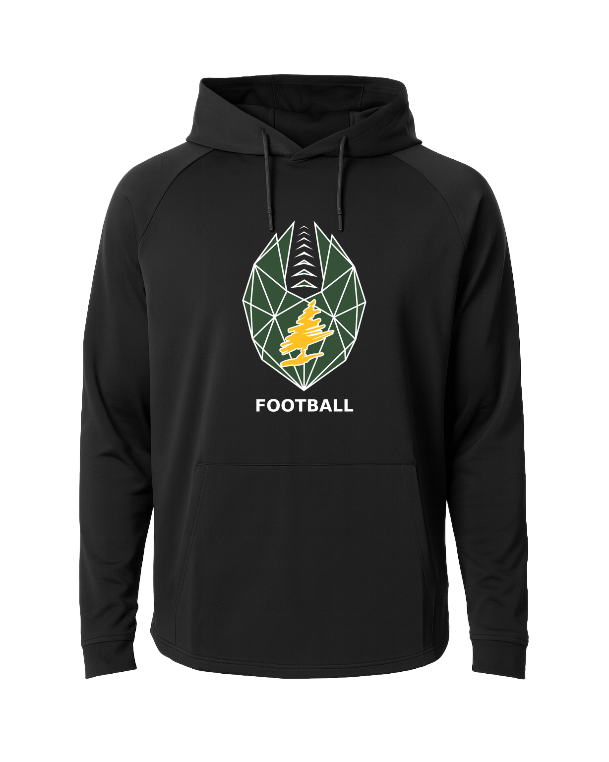 DC Everest Middle School Football — example store - Black Hoodie - Full Front