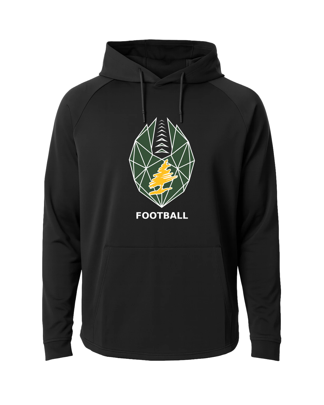 DC Everest Middle School Football — example store - Black Hoodie - Full Front