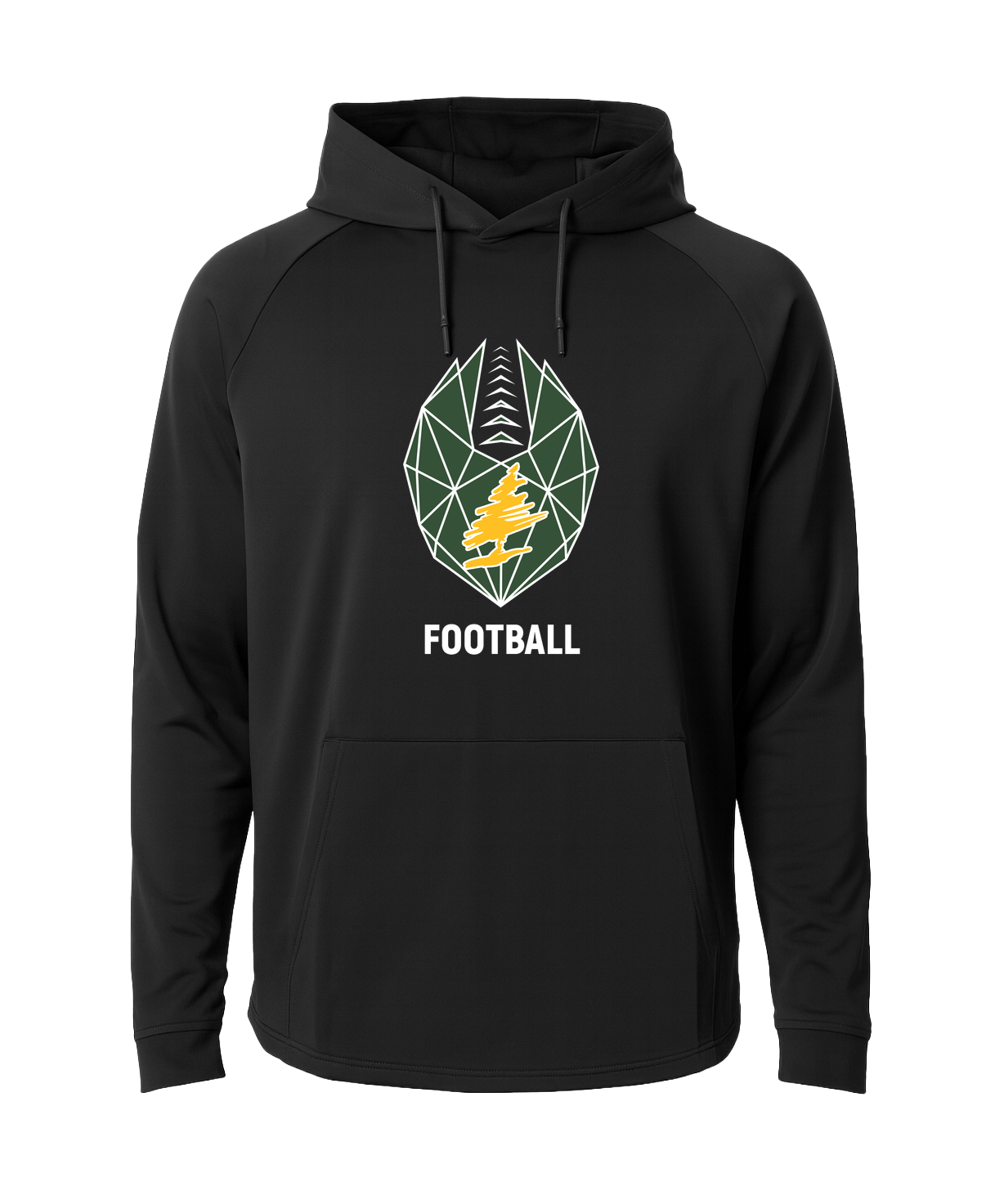 DC Everest Middle School Football — example store - Black Hoodie - Full Front
