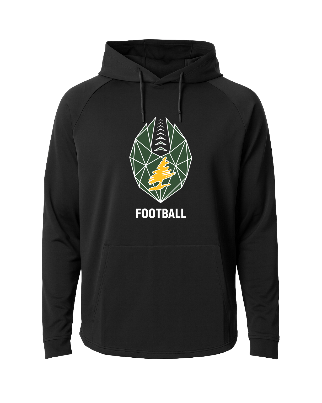 DC Everest Middle School Football — example store - Black Hoodie - Full Front