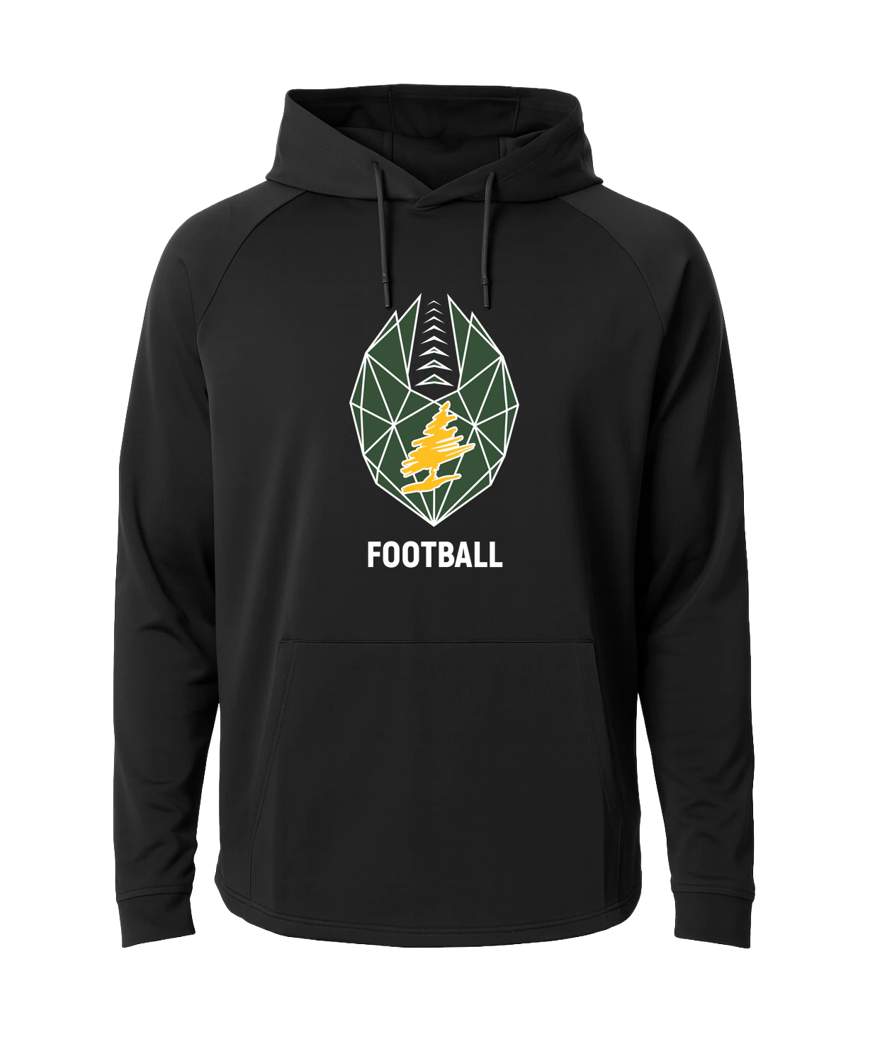 DC Everest Middle School Football — example store - Black Hoodie - Full Front