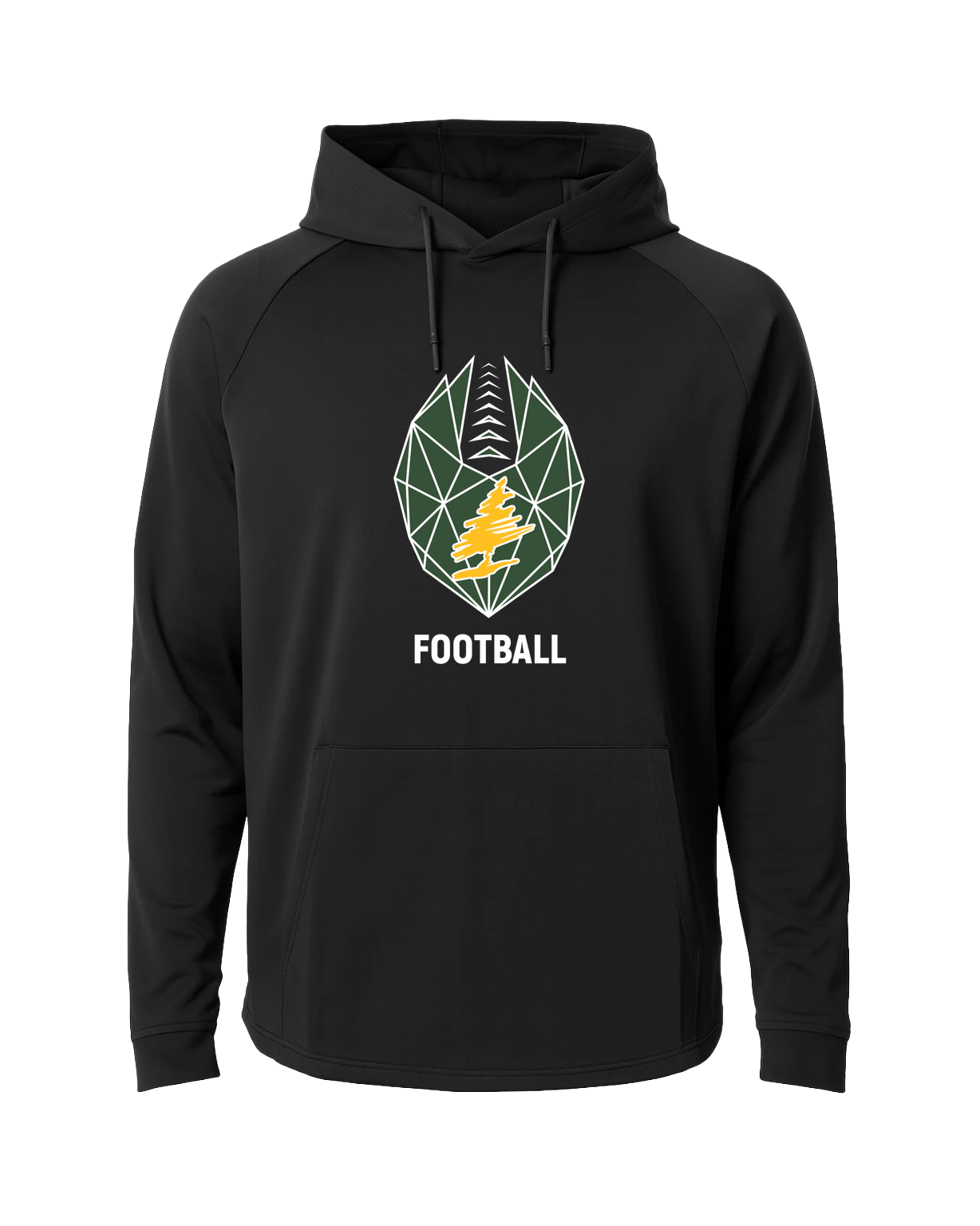 DC Everest Middle School Football — example store - Black Hoodie - Full Front