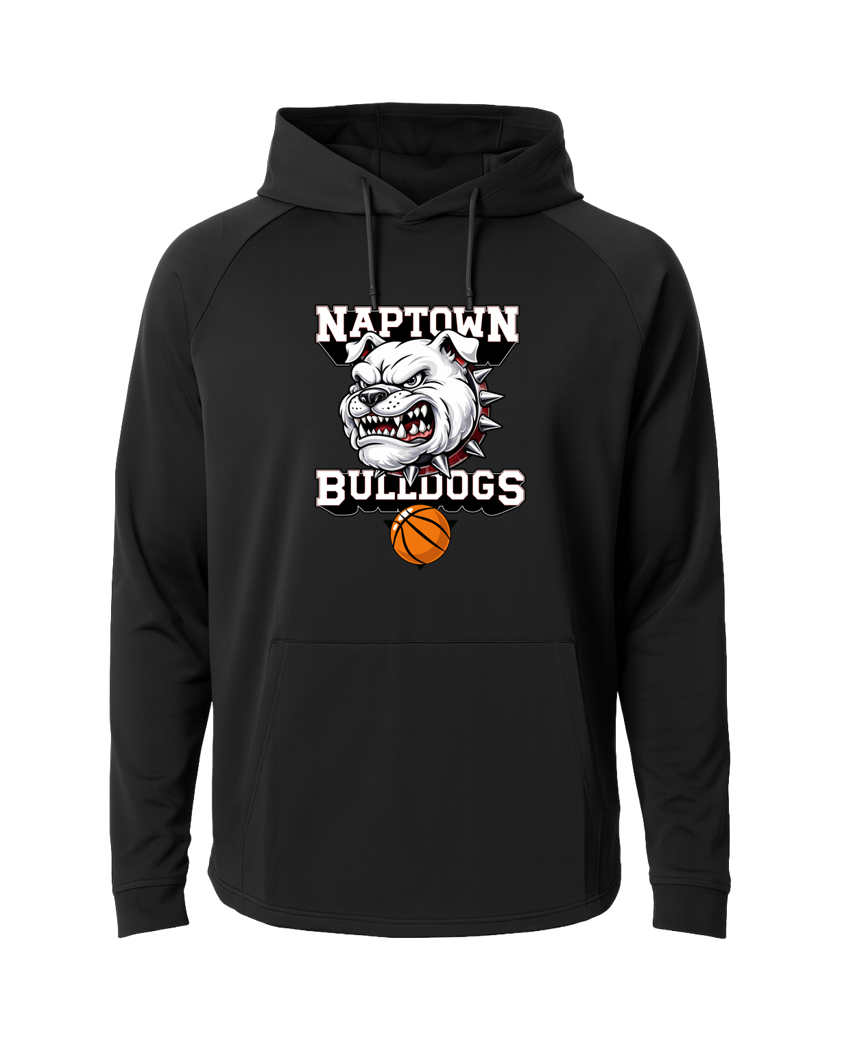 Naptown basketball_boys - Black Hoodie - Full Front