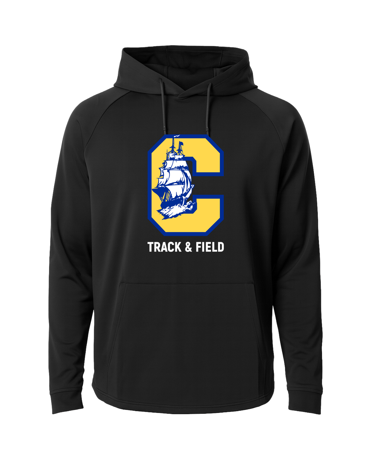 Clearview High School track_field - Black Hoodie - Full Front