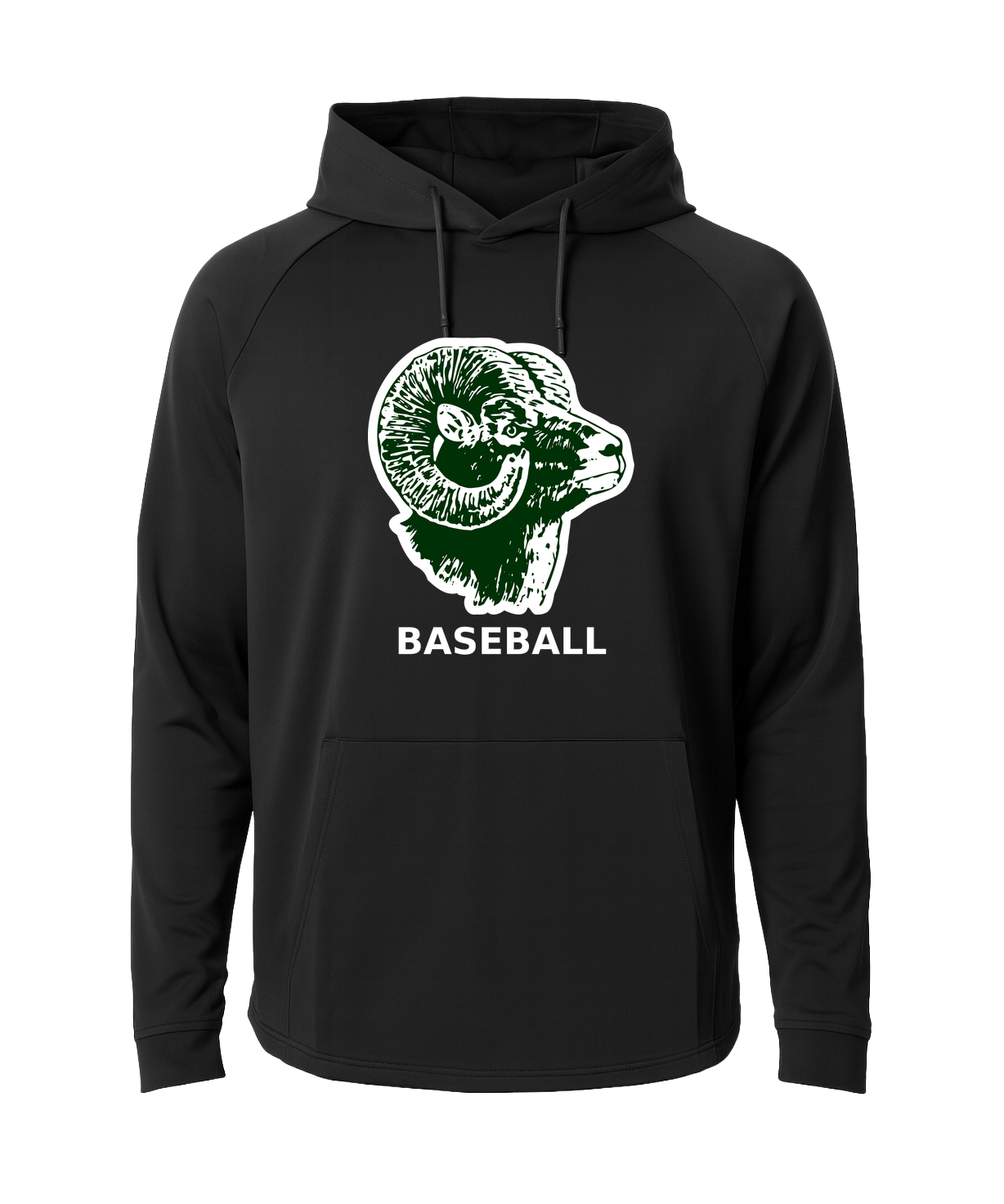 Roseau Baseball - Black Hoodie - Full Front