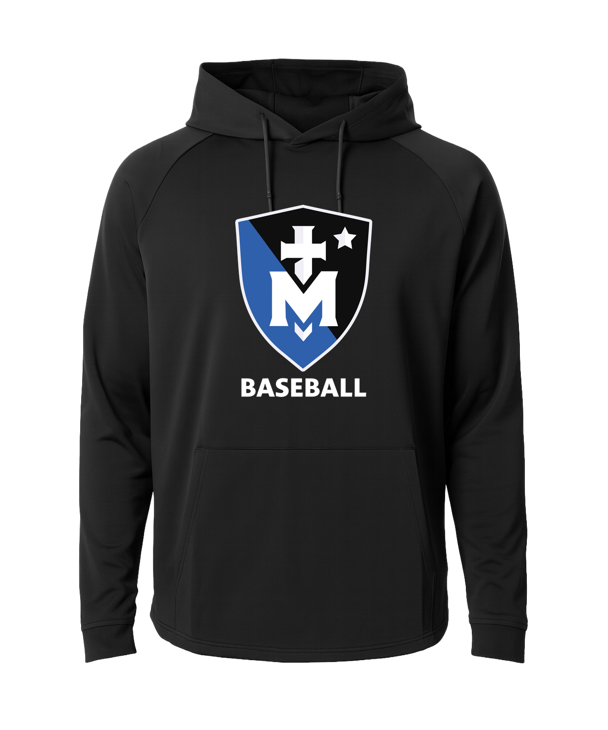 Stella Maris Academy Baseball - Black Hoodie - Full Front