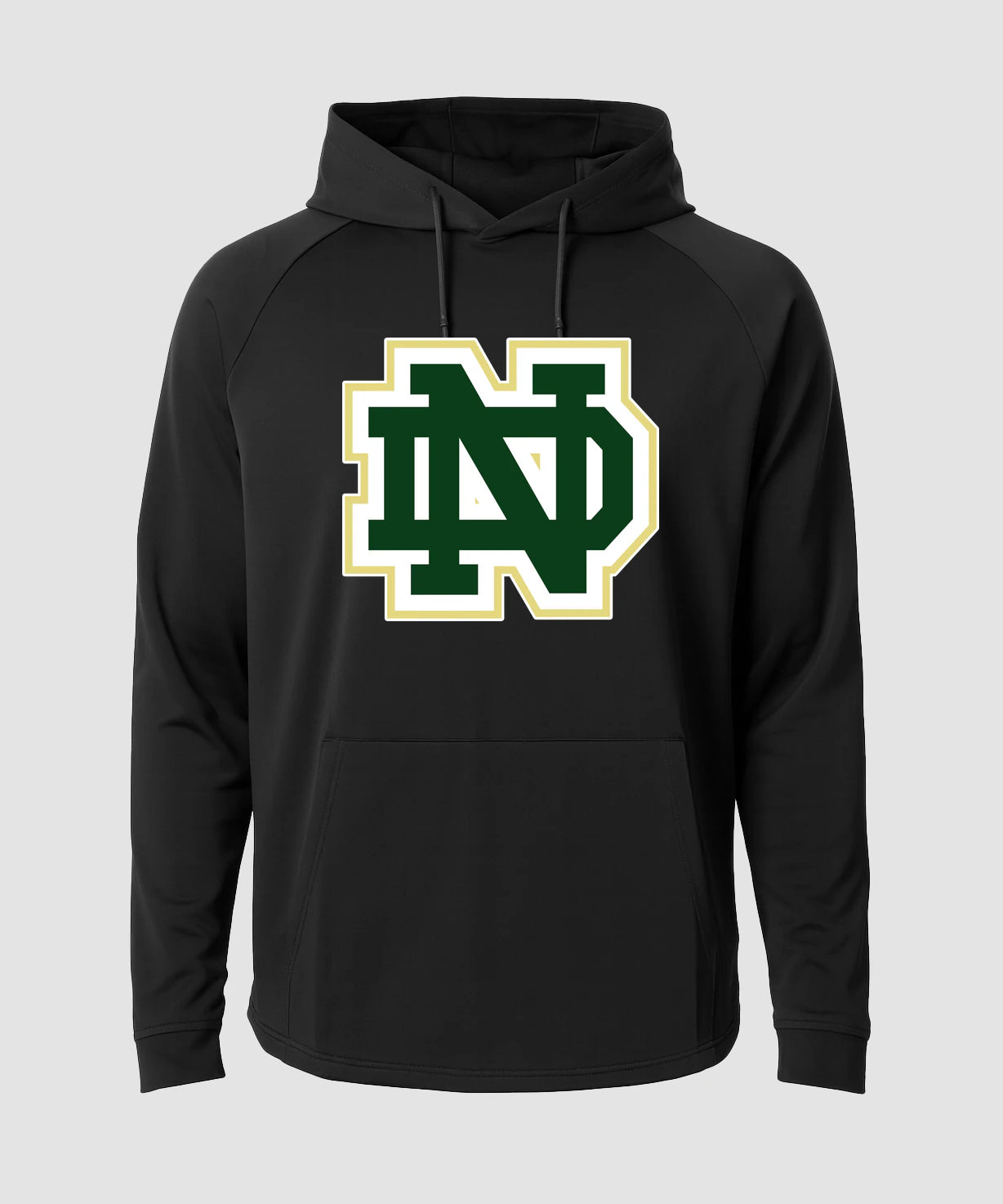 Notre Dame Hockey Example - Black Hoodie - Full Front