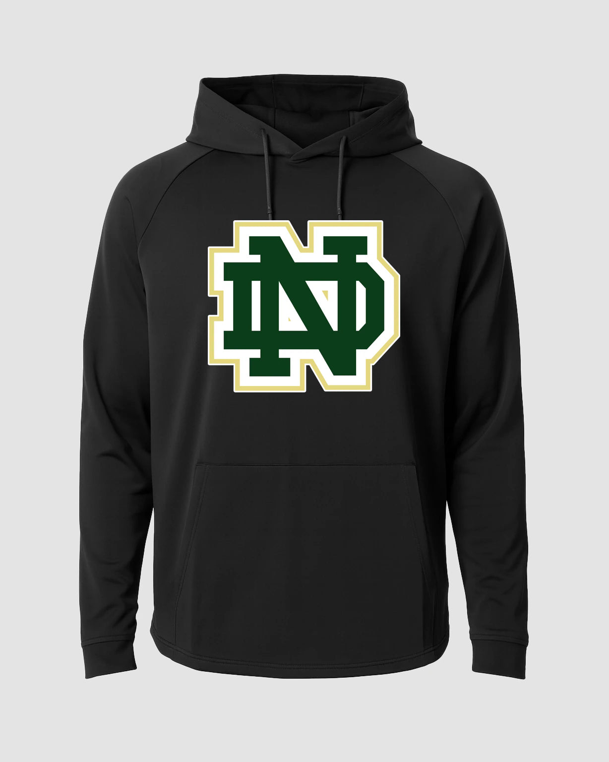Notre Dame Hockey Example - Black Hoodie - Full Front