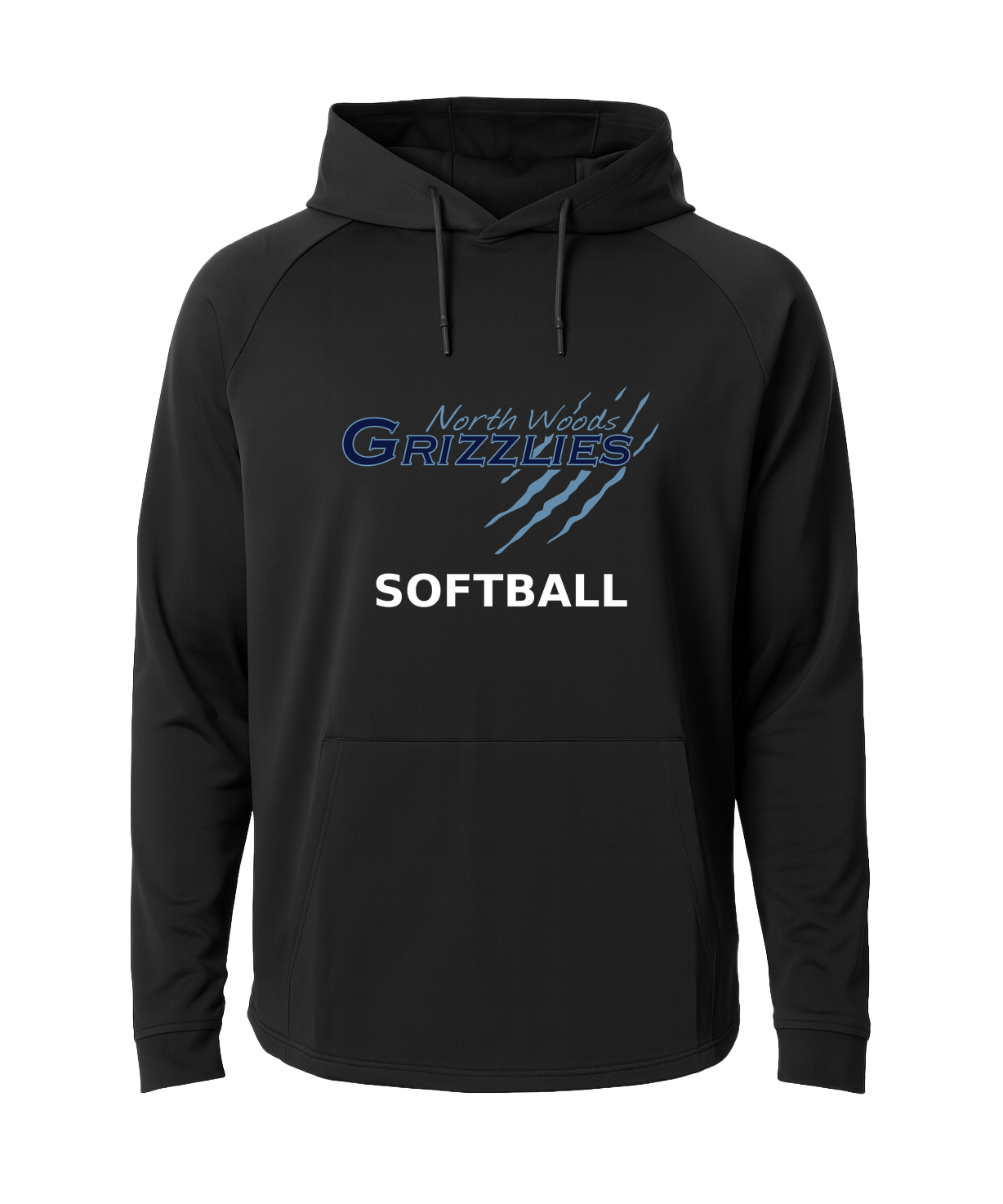 North Woods Softball - Black Hoodie - Full Front