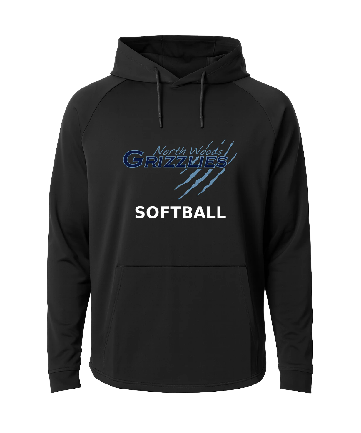 North Woods Softball - Black Hoodie - Full Front
