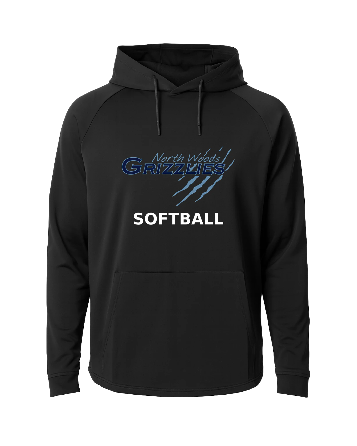 North Woods Softball - Black Hoodie - Full Front